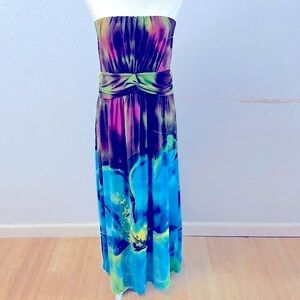 Stella tie dye Strapless Maxi Dress